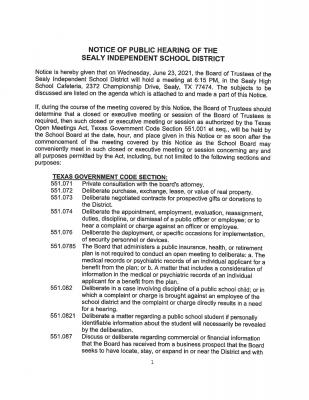 Public Hearing Agenda (1 of 2)