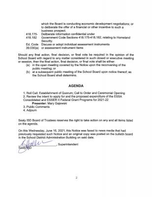 Public Hearing Agenda (2 of 2)