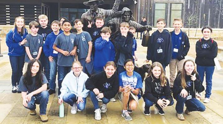 Pictured in the back row from the left are Miss Guardia, George Marsh, Bryon Stoltz, Nolan Wunderlich, James Nettles, Emilio Garcia, Luke Kocian, Crosby Olson, Smyth Poston, Tristen Teetes, Daniel Phillips, Austin Morisak, Kaleb Jacobs and Paige Landrum. In the front row are Brianna Brookes, Natalie Rokohl, Brooklyn Logan, Esther Bright, Katie Kittles and Eve Hyslop. CONTRIBUTED PHOTO