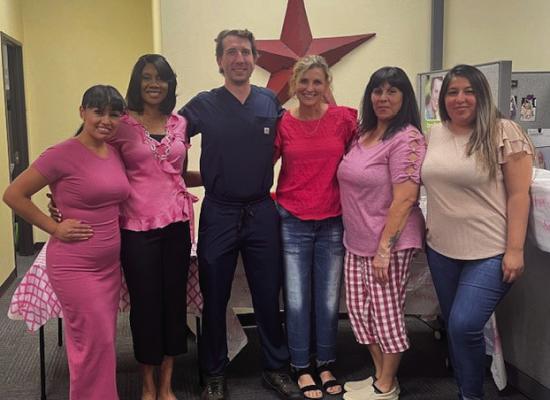 Left to right are Maria Alvarez, Michelle Wright, James Bishop-FNP-L, Rachel Kubala-RN, Veronica Villanueva and Leslie Avila.