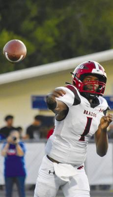 Brazos Jarvas Dickerson delivers a pass during a game this season for the Cougars. Dickerson has been a consistent offensive threat for Brazos this year. COURTESY PHOTOS