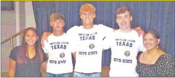 Students were recognized for their participation in Boys and Girls State programs. Left to right: Valerie Munoz, Tanner Ellis, Parker DeBerry, Brayton Beam and Krystal Bludau. CONTRIBUTED PHOTO