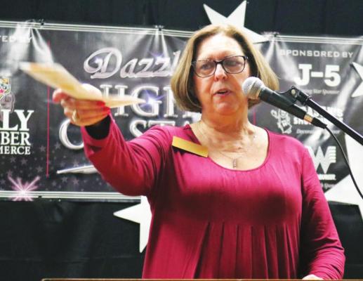 Nancy James, President of the Sealy Chamber of Commerce, makes remarks during the chamber’s annual banquet on Feb. 22, 2020 at the Knights of Columbus Hall in Sealy. FILE PHOTOS