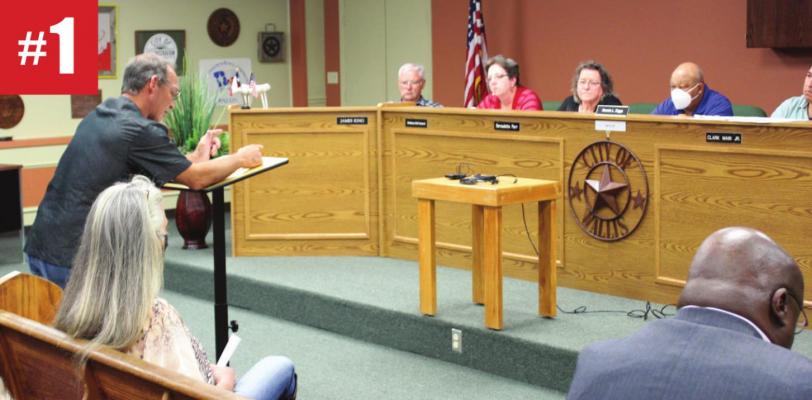 Former Mayor Steve Bockel addressed the council regarding rumors about the dismissal of several city employees, Dec. 15. HANS LAMMEMAN