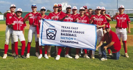 The Bellville Senior All-Stars captured the sectional championship on Sunday, June 28, after defeating College Station in back-to-back games. COURTESY PHOTO