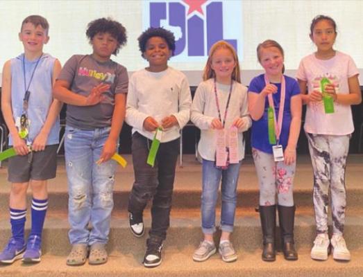 Selman Elementary 3rd Graders who competed in UIL competitions included De’edderick Graves, Maddie Sowa, Elsie Hawkes, Connor Haidusek, Presley Palmer, Sarahi Soriano, Cinch Connor and Grayson Minerich. CONTRIBUTED PHOTOS