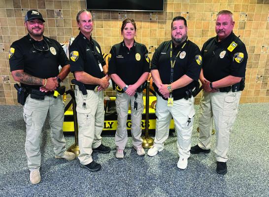 Members of the Sealy ISD Police force include officer Wesley Hall, officer Ronald Griffin, Chief Shanandoah Culpepper, officer Eddie Hernandez, and officer Jesse Alvarado. COURTESY PHOTO