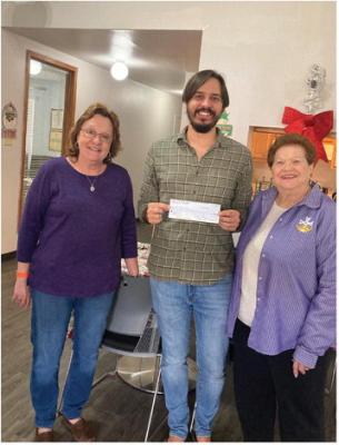 For Thanksgiving the Frydek Catholic Daughters, Court Our Lady of Faith #2607, presented a check to Andrew Tirey, manager of the Silver Lakes and The Oaks Retirement Homes in Sealy. Pictured below left to right are Treasurer Cathy Ondruch, Manager AndrewTirey and Regent Doris Sodolak. COURTESY PHOTO