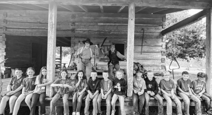 Faith Academy 4th Graders visited the George Ranch Historical Park earlier this month and time traveled through history. Pictured from the left are Piper Maddox, Charlotte Ward, Ella Peschel, Brightyn Browder, Avery Kirkham, Jared Maresh, Everett Miglicco, Eden Hargrave, Nelson Peschel, Tucker Louviere, Bentley Jester, Bennet Duplantis and Landyn Eberly. CONTRIBUTED PHOTO