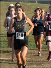 Sealy junior Ria Torres again paced the Sealy girls’ cross-country team at the Shiner Cross Country meet Oct. 1. PHOTO BY JIMMY GALVAN
