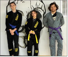 Owen Swartz (left), Aaliyah Torres and Joseph Barnett are hard at work training for their upcoming match. COURTESY PHOTO