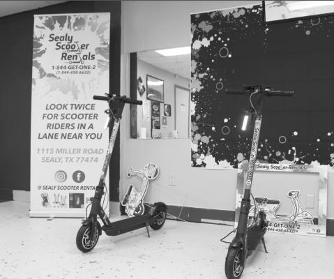 After filling out paperwork and going through safety precautions, riders can spin around on a motorized scooter featuring lights and a speaker before returning to 1115 Miller Road to end the ride. Visit SealyNews.com for more pictures. COLE McNANNA