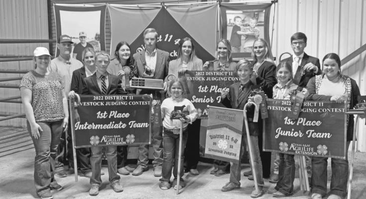 Left to right: Front Row: 4-H Agent Kailyn Capps, Layne Malinowski, Chloe Luedke, Levi Malinowski, Claire Schneider, and Darcy Luedke. Back Row: Bellville FFA Advisor Jacob Diezi, Lexi Mikeska, Ashleigh Sherrer, Kash Krueger, Taylor Eckelberg, Brooke Diezi, Baylie Macat, and Jackson Vykukal CONTRIBUTED PHOTOS