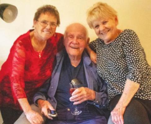 Caretakers Wanda Hill and Lucy Weishuen celebrated Lou Zapalac’s 92nd birthday Monday afternoon.