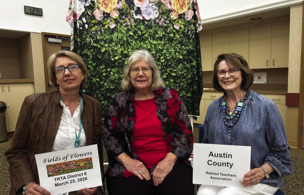 Three Austin County Retired Teachers Association members attended the House of Delegates meeting in Huntsville on March 25. They are, from left, President Janet Montgomery, member Janet Wilson and Treasurer Kathleen Lackey. COURTESY PHOTO