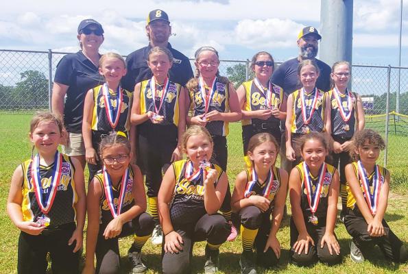 The Sealy girls pee wee All-Star team earned third place from its district tournament earlier in June. Pictured in the front row from the left are Brooklyn Richter, Rebecca Llanderal, Harper Calhoun-Newsome, Presley Longo, Ava Fernandez, Emily Fernandez. In the top row are Eleanor Callender, Brooklyn Konesheck, Langley Walton, Haven Cryan, Kallie Haidusek and Hennessy Neeland. The Manager of the team was Kenny Callender and assistant coaches were Valerie Richter and Angel Fernandez COURTESY PHOTO