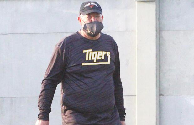 Ed Marcinkiewicz prepares to start the boys’ varsity race at Sealy High School’s tri-meet Oct. 8, 2020. The hall of fame coach lost his battle with cancer Friday at the age of 59. COLE McNANNA