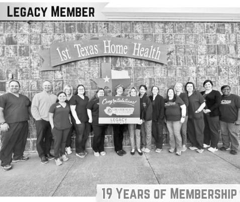 Thank you 1st Texas Home Health- Sealy, Weimar, La Grange for 19 years of membership. Representing the Chamber was Blue Blazer Ryan Svoboda with Citizens State Bank - Sealy.