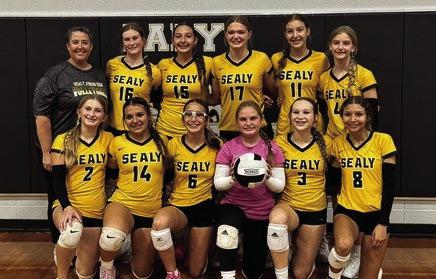The Sealy Junior High Eighth Grade team finished district with an undefeated record. These players will now be moving up to the high school level where an established volleyball program will only get stronger. COURTESY PHOTO