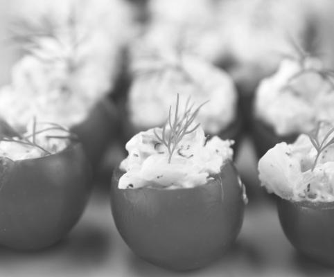 A stuffed tomato snack