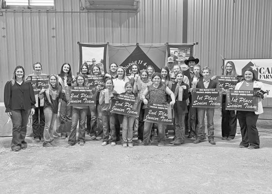 From left to right: Kailyn Capps, Austin County 4-H Agent, Taylor Eckelberg, Makynzie Tiemann, Ashleigh Sherrer, Kensley Tiemann, Katelyn Krenek, Emersyn Eckelberg, Kenley Sodolak, Emily Holloman, Avery Eckelberg, Chloe Luedke, Teaghan Eckelberg, Kate Krueger, Paisley Miller, Danika Daughtrey, Briley Diezi, Kash Krueger, Kiley Krueger, Claire Schneider, Donnie Smart, Layne Malinowski, Levi Malinowski, Brooke Diezi, Darcy Luedke. CONTRIBUTED PHOTO