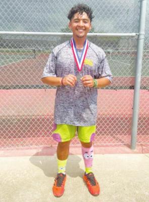 Carlos Godoy earned a second-place finish in the boys’ singles circuit at the District 24-4A Championship hosted in Bellville last week. CONTRIBUTED PHOTO