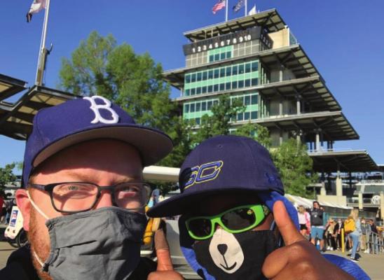 Curtis and Miles Honeycutt give the thumbs up following the Indianapolis 500 Sunday, May 30. CURTIS HONEYCUTT