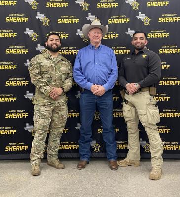 The Austin County Sheriff’s Office is proud to announce promotions within its agency. Deputy John Cruz to Sergeant, Sgt. Rocky Bustamante to Lieutenant, Deputy Eric Villarreal to Sergeant, Investigator Vicki Minyard to Lieutenant and Lt. Todd Ferner to Captain. Each of them has shown great leadership in their previous positions and we are excited and look forward to working with them in their new roles.