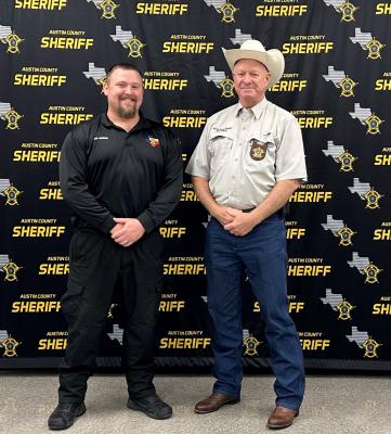 The Austin County Sheriff’s office would like to congratulate Lane Hahn on his promotion from Jailer to Jail Sergeant. Courtesy photo