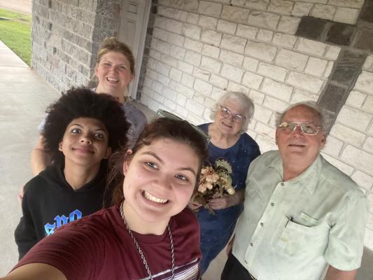 From front to back: Eileen Parks, Stephaniah Phillips, Rebecca Colson and Adela and John Wadephul. 
