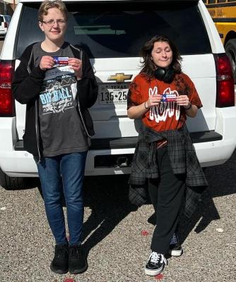Brazos High School band students Megan McFarland (left) and Chloe Flores placed high enough at the All-Region Band auditions that they advanced to the Area Auditions last week at Alice High School. 
