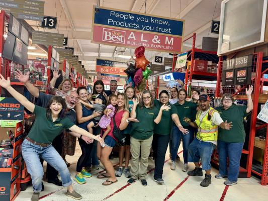 Happy Workiversary to Debbie Hamner for 10 years serving the community at AL&amp;M Building Supplies. She helped repair sleighs for Fantasy of Lights, supply paint for murals, and has opened the store through crazy freezes and hurricanes to make sure our community could get what they needed. Courtesy photo