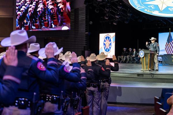 Pictured: Colonel Martin administers oath to class B-2024