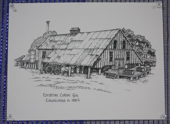 Illustrations of old Industry buildings were on display inside city hall during the city’s 190th birthday celebration Saturday, July 3. COLE McNANNA