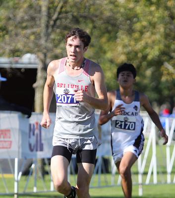 Bellville senior Lawson Meiers represented the Brahmas with a 61st overall finish at the Class 4A State Championship in Round Rock Saturday morning. COLE McNANNA