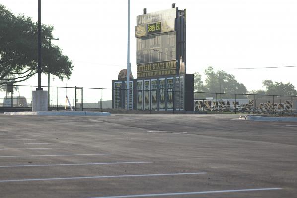 The overflow lot at T.J. Mills Stadium has been paved and striped and is ready for the first football scrimmage in August. COLE McNANNA
