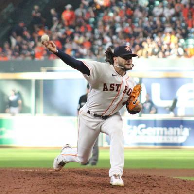 Astros starting pitcher Lance McCullers Jr. fires a pitch to the Chicago White Sox in Game 1 of the ADLS in Houston. Thursday afternoon, McCullers became the first Houston pitcher to go that deep into a postseason start without allowing a walk since 2005. COLE McNANNA