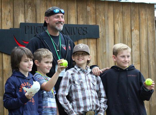 Phenix Knives owner Cowboy Szymanski said the annual Texas Select from Forged in Fire event is only enhanced by the Austin County community and the highlight of his weekend is the smiles created from the demonstrations and up-close contests. (Cole McNanna/Sealy News)