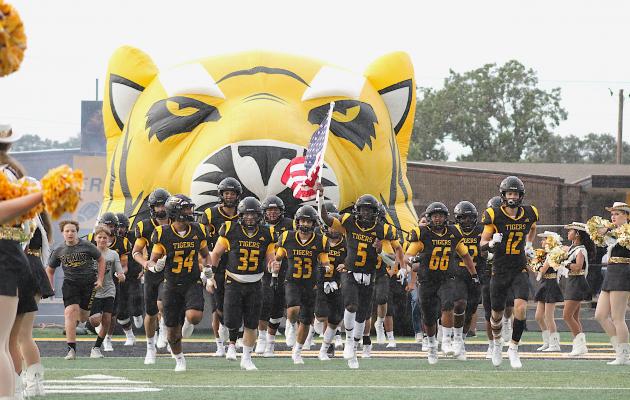 The Sealy Tigers take the field for their season-opening contest against Brazosport Aug. 3 at T.J. Mills Stadium. COLE McNANNA