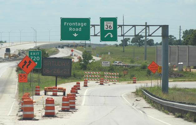 The westbound exit from Interstate 10 to Highway 36 will temporarily close for two months starting Friday night, June 25, according to the Texas Department of Transportation. COLE McNANNA