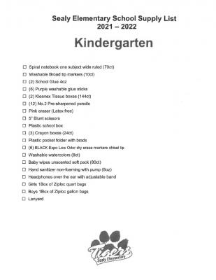 Sealy Elementary, Kindergarten