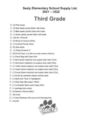 Sealy Elementary, 3rd Grade