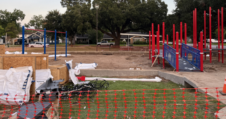 New playground equipment waits to be installed at Abe & Irene Levin Park, July 7, in Sealy. After completing this project, workers will transition to installing new playground equipment at Mark A. Chapman B&PW Park. SEALY NEWS | ALLISON DRINNON
