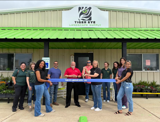Ribbon cutting for Tiger Eye Landscape Supply. Sealy’s first landscape materials and supply store is now open for your landscape needs. They supply bulk mulch and gravel, plants, shrubs, tools, and much, much more. Delivery services are available too. Tiger Eye is located at 1210 US 90 East in Sealy.