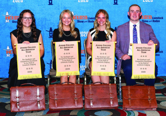 Sealy’s Kenna Schram, Paige Zimprich, Sealy’s Ryleigh Gilfoil and Jhett West were named All-Americans by the Junior College Coaches Association. Selection criteria include cumulative grade point averages and performances at five national livestock judging contests. The All-America selections were announced at the Houston Livestock Show &amp; Rodeo’s judging contest, the final contest of the 2025-26 season.