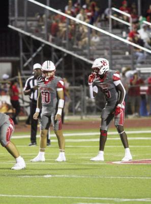 Knox Bauerschlag (left) and Travis Turner lined up in the back field for the Brahmas. SEALY NEWS | EVAN HALE