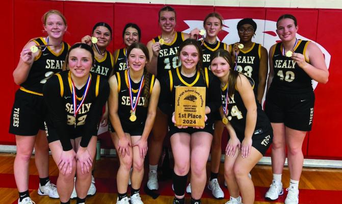 The Sealy Lady Tigers brought home a first-place finish at the Burton Tournament this weekend. Sealy stands at 10-2 on the season. COURTESY PHOTO