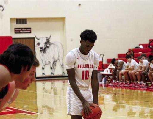 Dalvin Starks preparing to shoot his free throws.