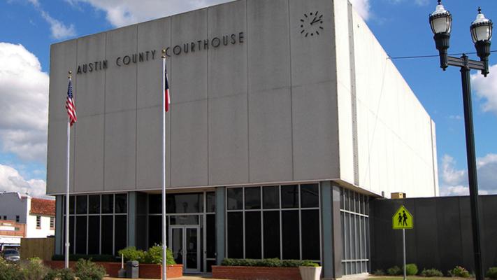Austin County Courthouse struck by lightning Thursday. 