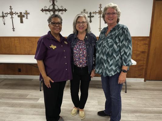 Left to right are Iris Orellana, Terry Lynn Arnold, and Jane Blomberg working on the Sealy Catholic Daughters Turkey and Dressing Dinner plans for Sunday, March 2, from 11 a.m. to 1 p.m. at the Sealy Columbus Club Hall.